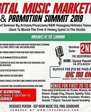 Digital Music Marketing, Promotion & Income Seminar