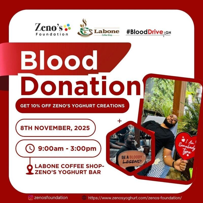 Blood Donation Drive @ Labone Coffee Shop - Zeno's Yoghurt Bar