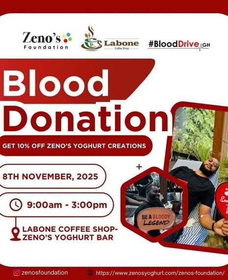 Blood Donation Drive @ Labone Coffee Shop - Zeno's Yoghurt Bar