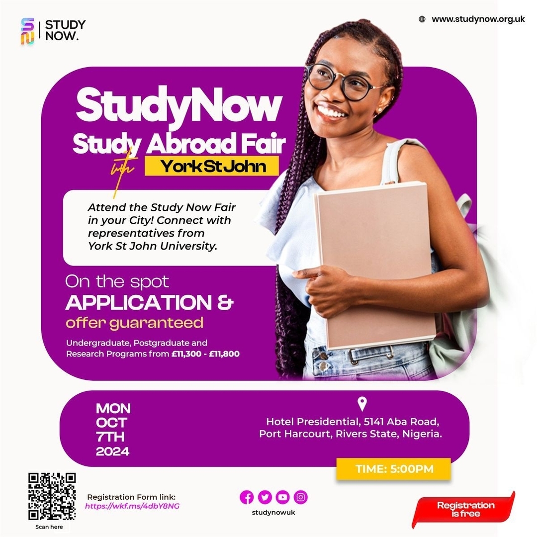 Study Now Port Harcourt Fair in Collaboration with York St John