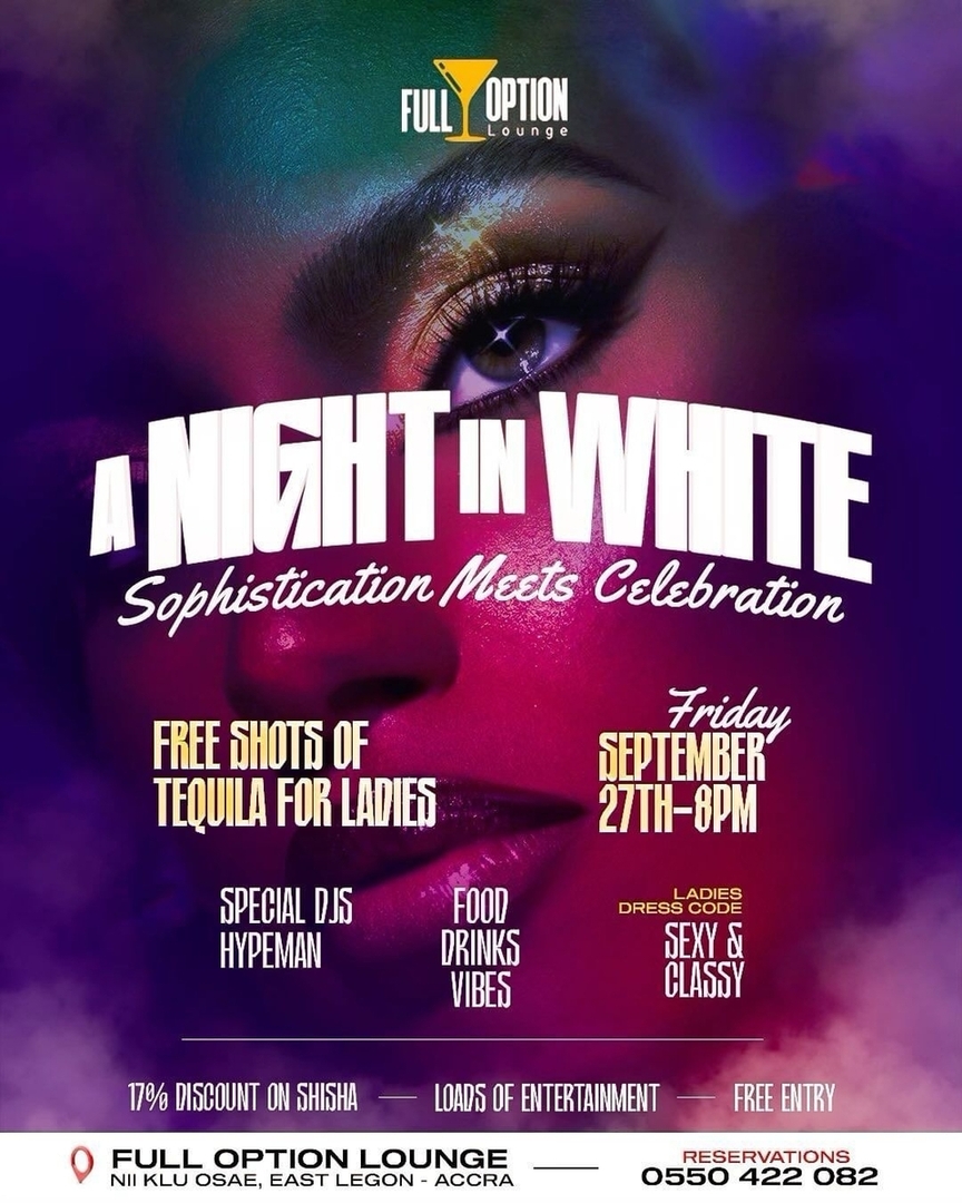 A Night In White Tickets, Fri, 27 Sep 2024 at 800 PM Accra, Ghana
