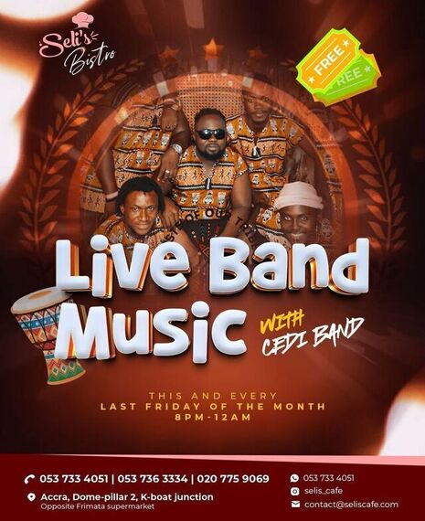 Seli's Bistro presents Monthly Life Band Music with Cedi Band