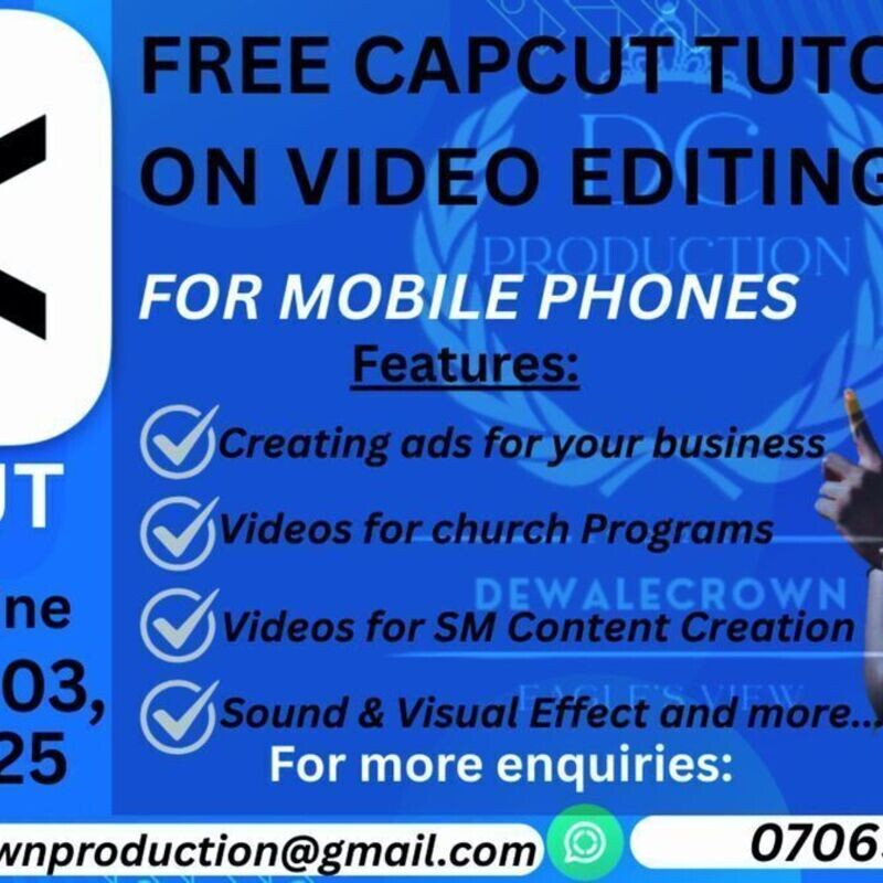 FREE CAPCUT TUTORIAL ON VIDEO EDITING FOR MOBILE PHONES