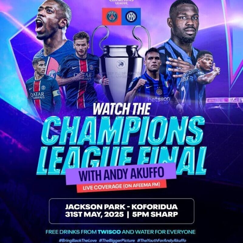 Watch the Champions League Final with Andy Akuff