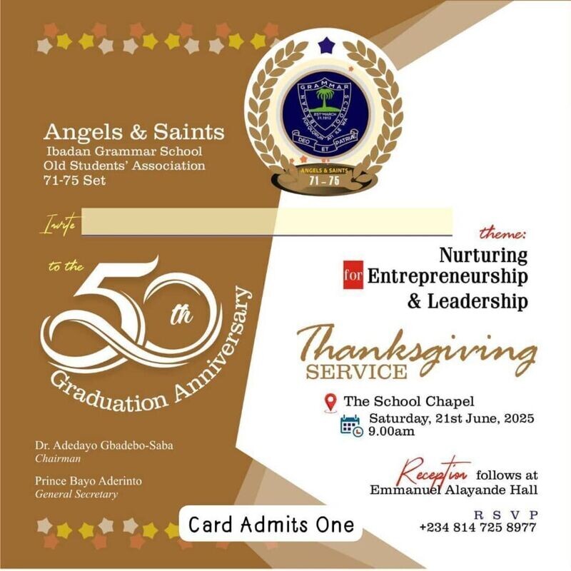 ANGELS & SAINTS 50th GRADUATION ANNIVERSARY