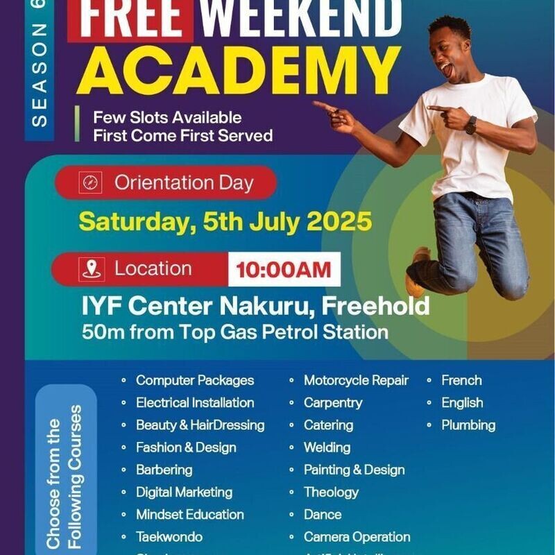 Free Weekend Academy Orientation Day