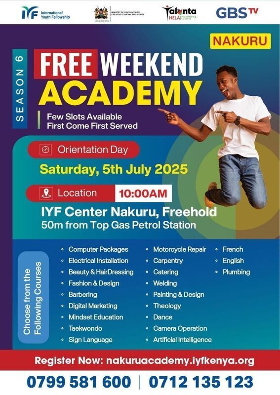 eGotickets — Free Weekend Academy Orientation Day at IYF Center Nakuru ...