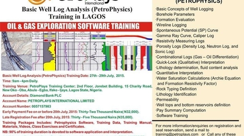 JULY Basic Well Log Analysis (PetroPhysics) in Lagos
