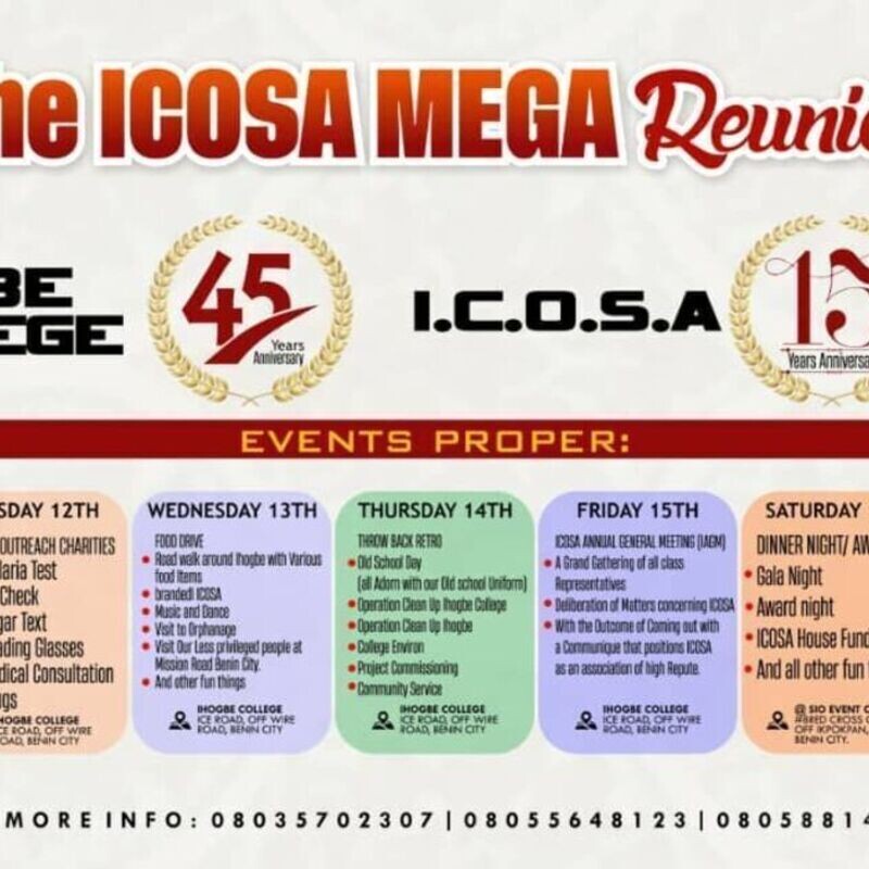 Ihogbe College at 45, ICOSA at 15