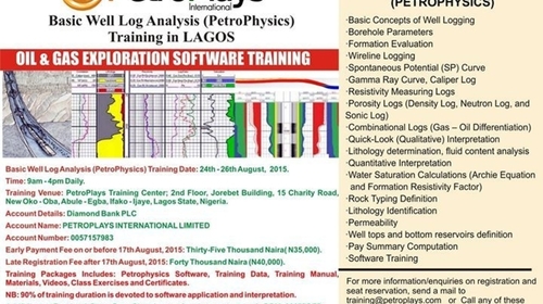 AUGUST Basic Well Log Analysis (PetroPhysics) in LAGOS