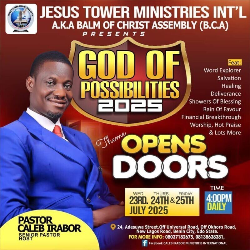GOD OF POSSIBILITIES IS HERE AGAIN. 2025 EDITION. EXPECT A MIRACLE IF YOU BELIEVE IN MIRACLES