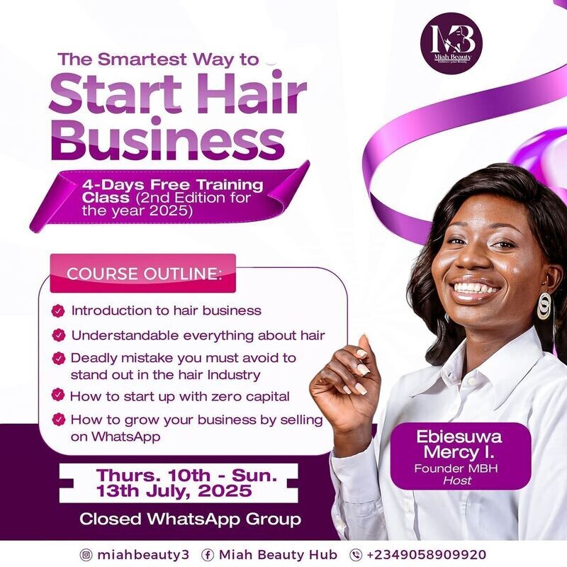Online Free Class for Hair Business