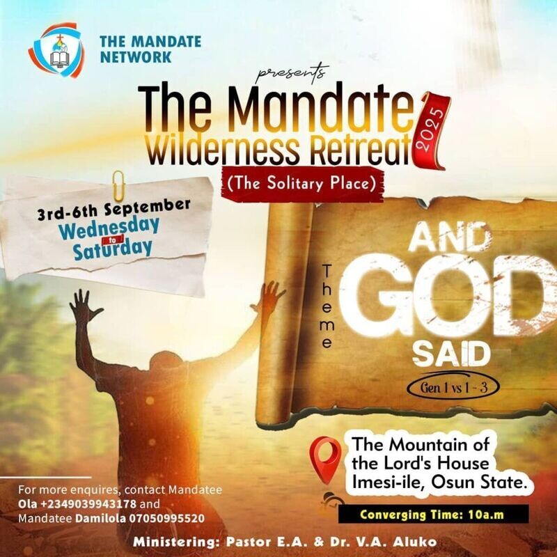 The Mandate Wilderness Retreat'25