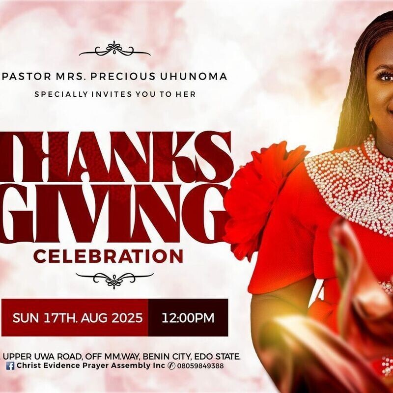 Thanksgiving Service of PST Mrs Precious Otabor