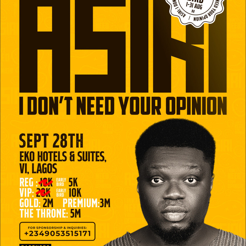 ASIRI I DON’T NEED YOUR OPINION