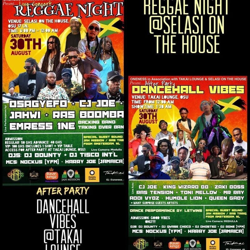 "REGGAE NIGHT"(Concert) / "DANCEHALL VIBES" (After Party)