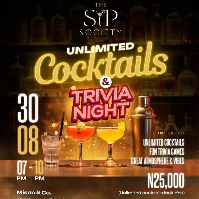 Unlimited Cocktails and Trivia Night