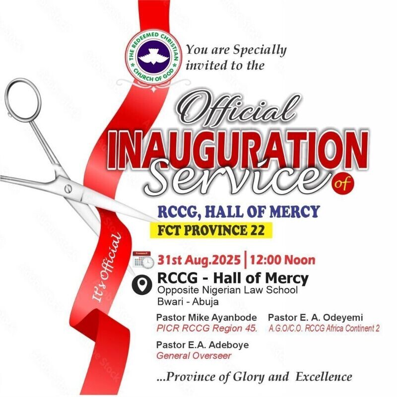 RCCG FCT 22 INAUGURATION SERVICE
