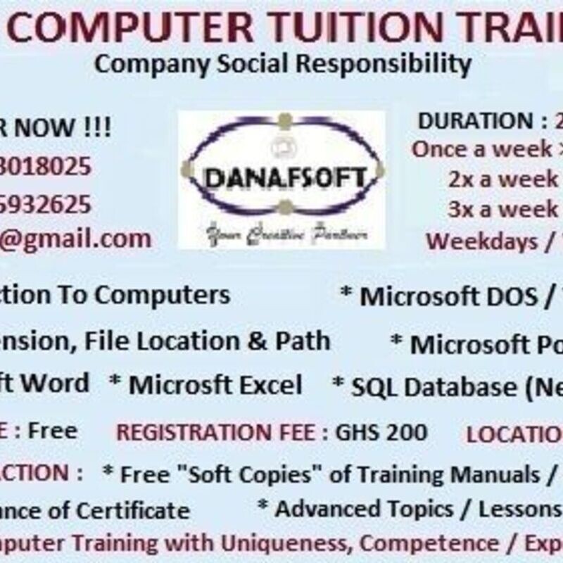 FREE COMPUTER TUITION TRAINING (ICT)