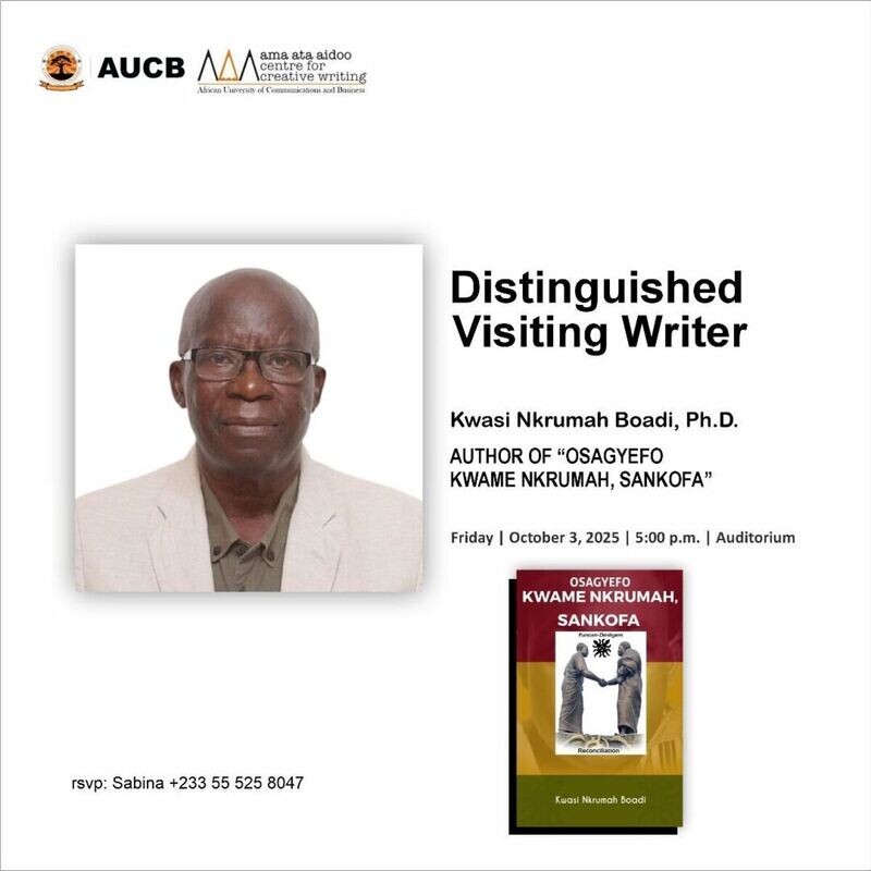 Meet the Distinguished Visiting Writer: Kwasi Nkrumah Boadi, Ph.D.