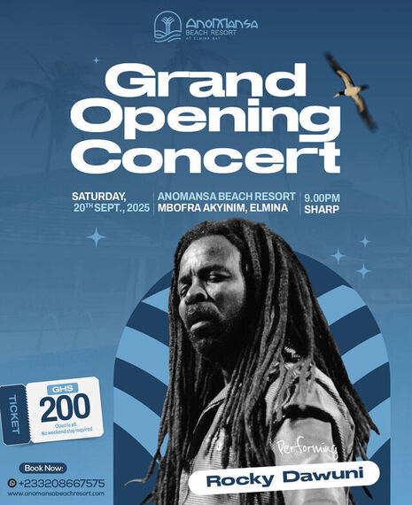 Grand Opening Concert – Rocky Dawuni Live at AnoMansa Beach Resort