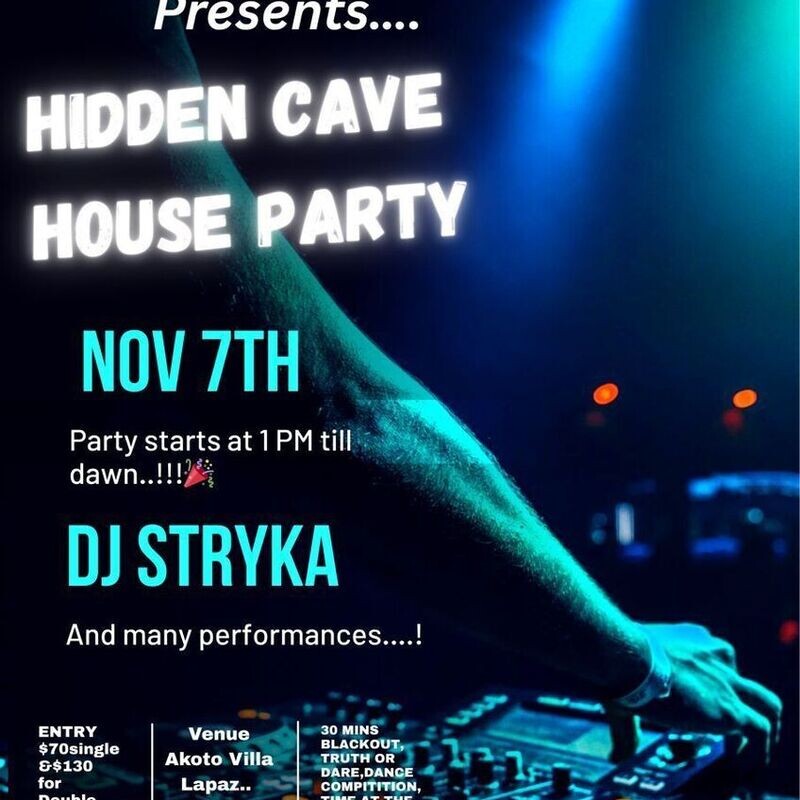 Hidden cave house party