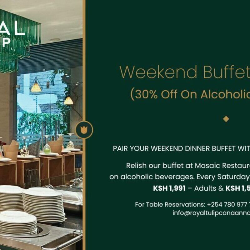 Weekend Buffet at Mosaic Restaurant (30% Off on Alcoholic Beverages)