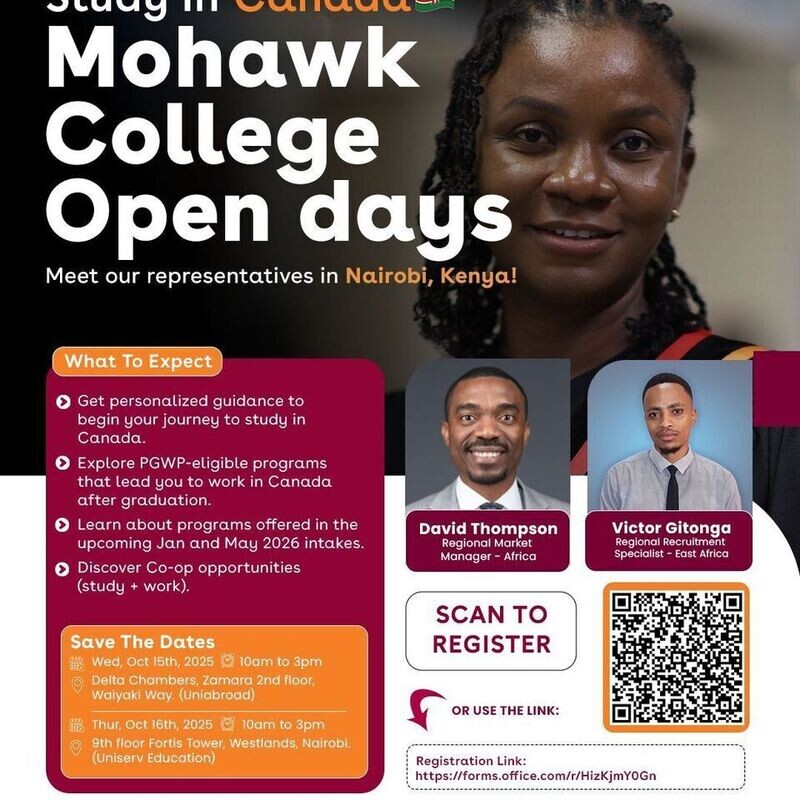 Mohawk College Canada, Open Days In Nairobi, Kenya