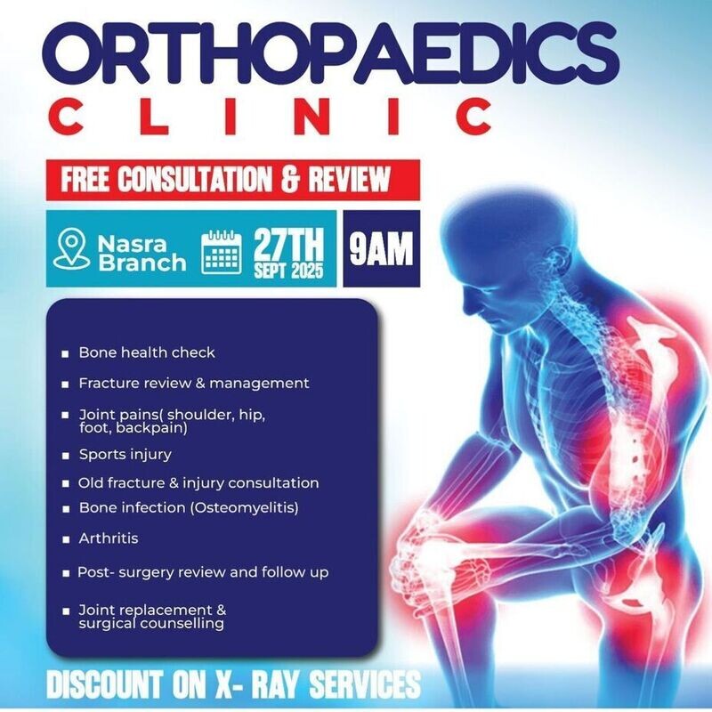 Orthopaedic clinic; Joint pain, bone health, arthritis