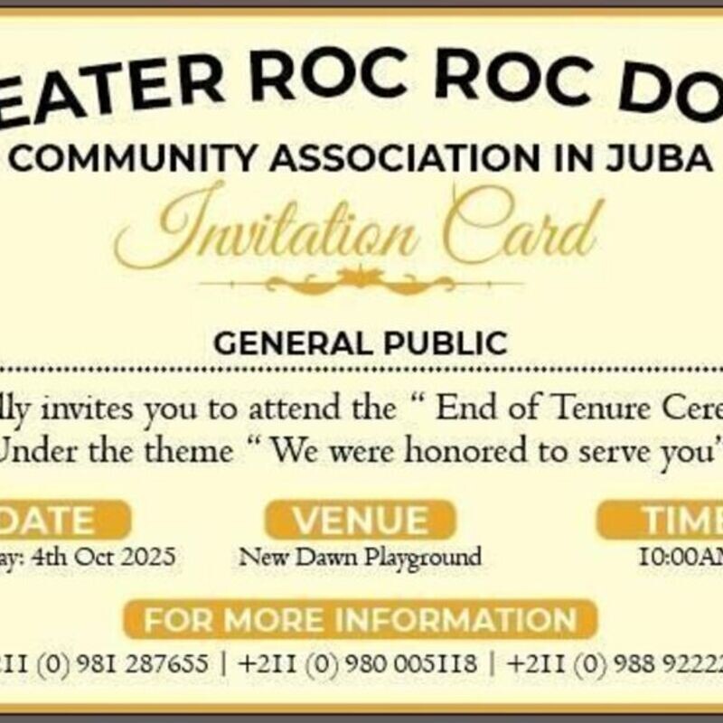 Greater Roc Roc Dong Community Association Outgoing Leadership Ceremony