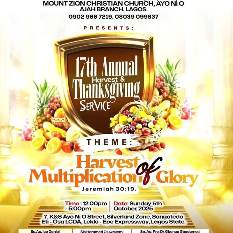 17th Annual Harvest & Thanksgiving Service