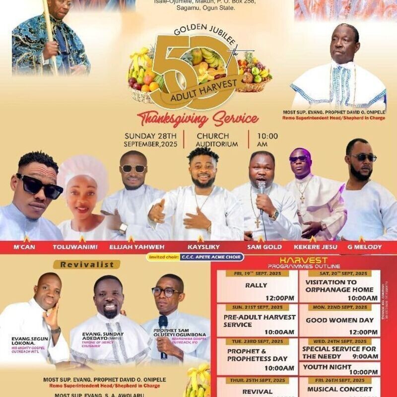 50th Golden Jubilee Adult Harvest