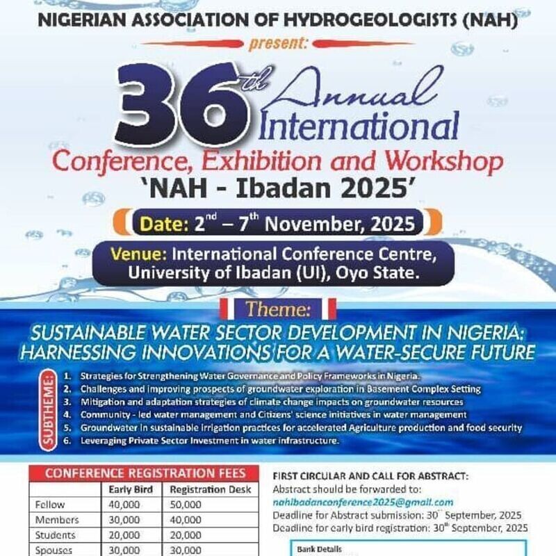 36th Annual International Conference, Exhibition and Workshop of Nigerian Ass. of Hydrogeologists