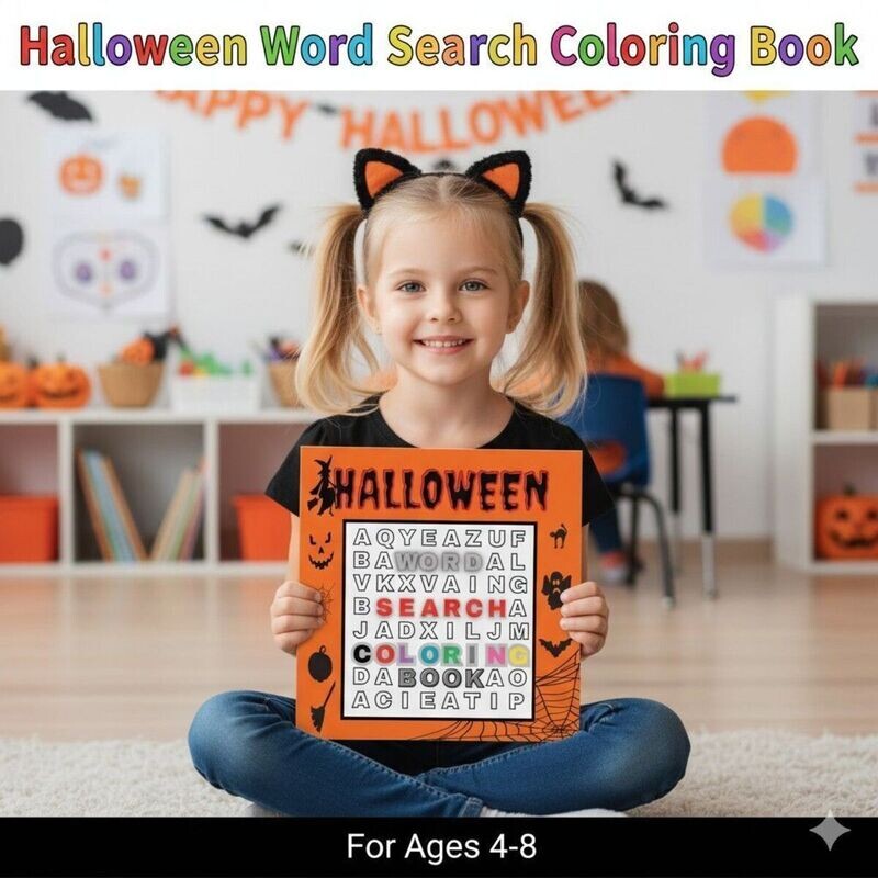 Halloween Word-Search Coloring Book