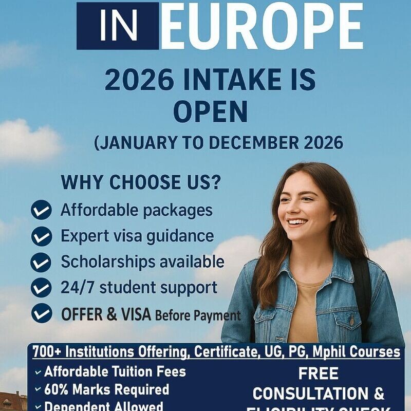 STUDY & WORK IN EUROPE – 2026 INTAKE OPEN!