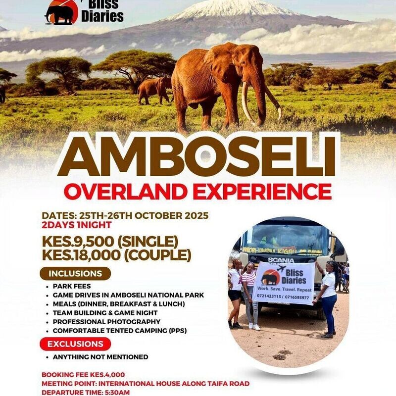 Amboseli National & Game Drive Overland Safari