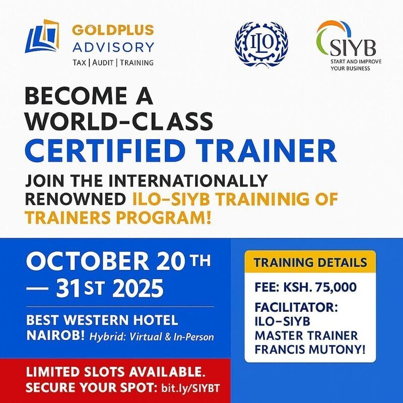 ILO–SIYB Training of Trainers, Nairobi 2025. Certification, mentorship skills, and global opportunities
