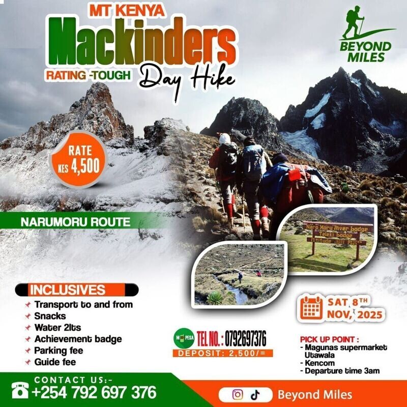 MACKINDERS DAY HIKE–MOUNT KENYA