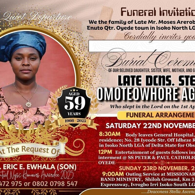 Burial Ceremony of Late DCNS. Stella O. Agateme