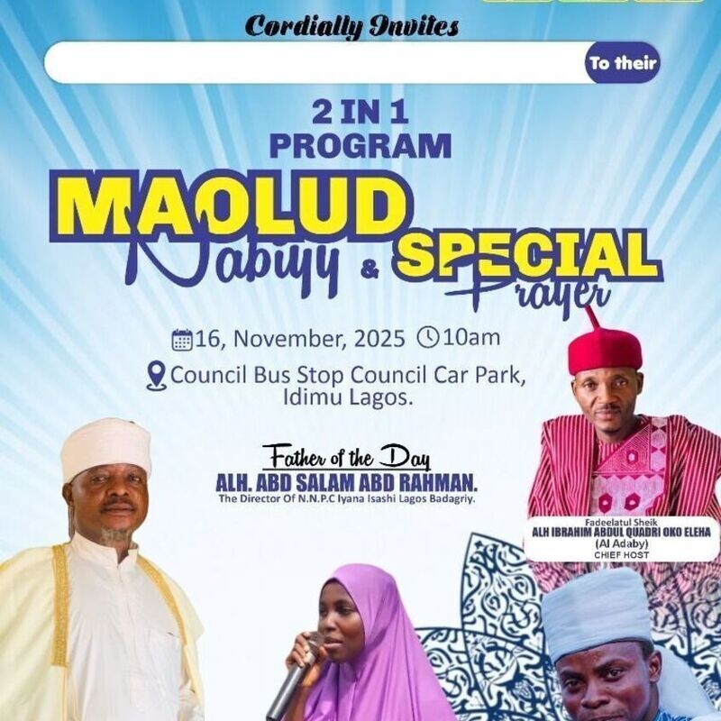 MAOLUD NABIYI/SPECIAL PRAYER