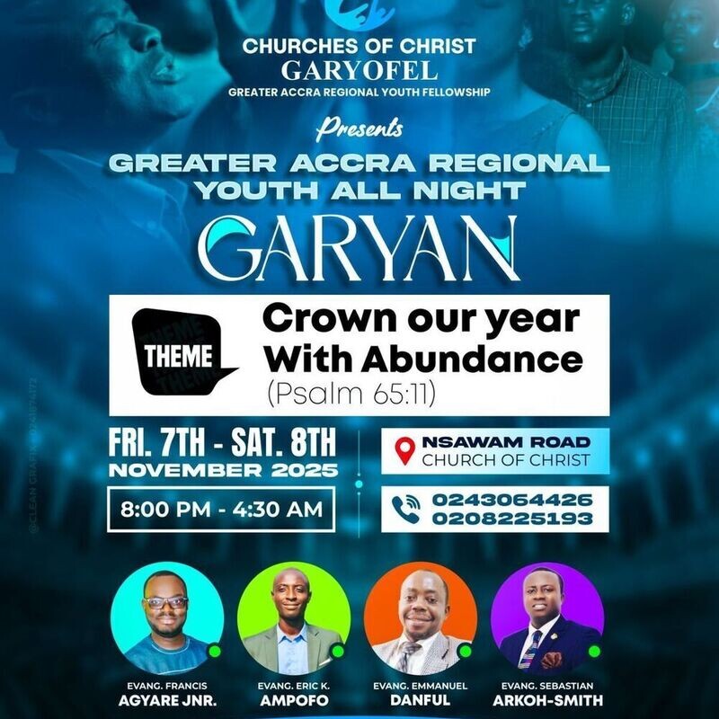 Churches of Christ, Greater Accra Regional Youth All Night (GARYAN 2026)