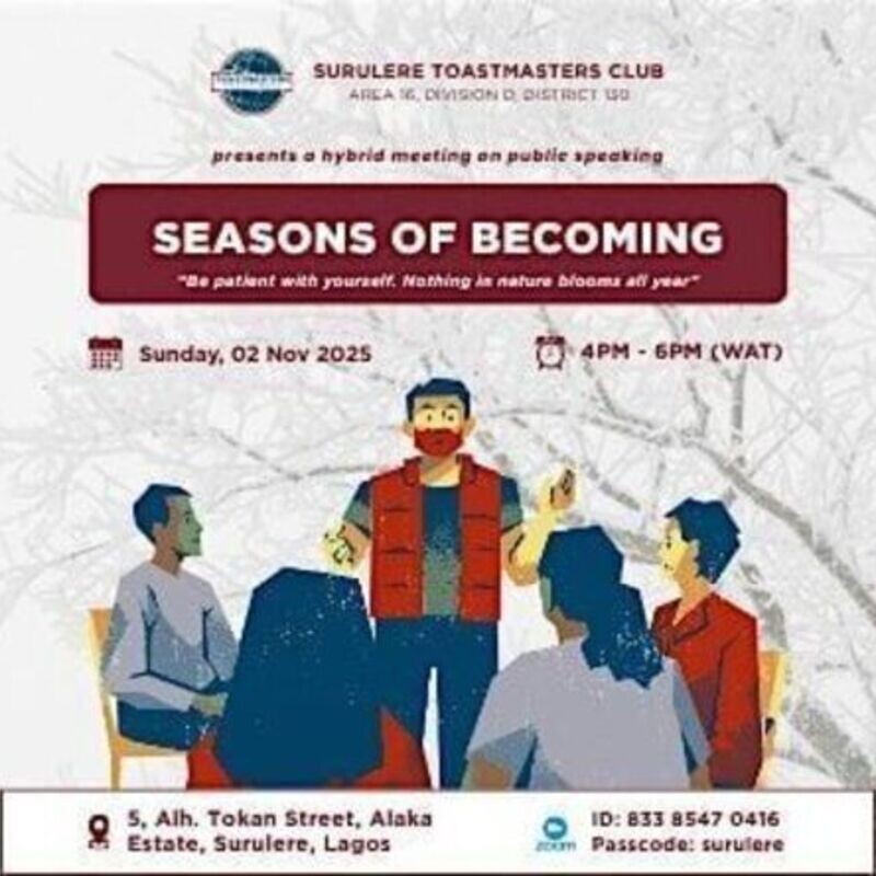 Seasons of Becoming - A Toastmasters Public Speaking Meeting