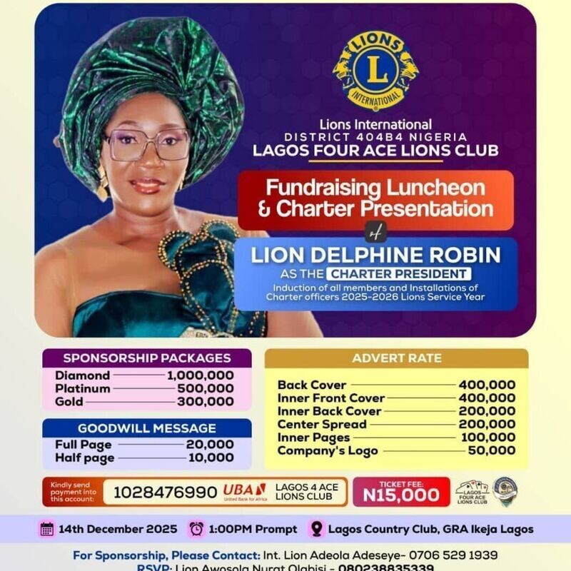 Fundraising Luncheon and Charter Presentation of Lion Delphine Robin As the Charter President