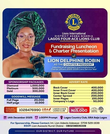 Fundraising Luncheon and Charter Presentation of Lion Delphine Robin As the Charter President