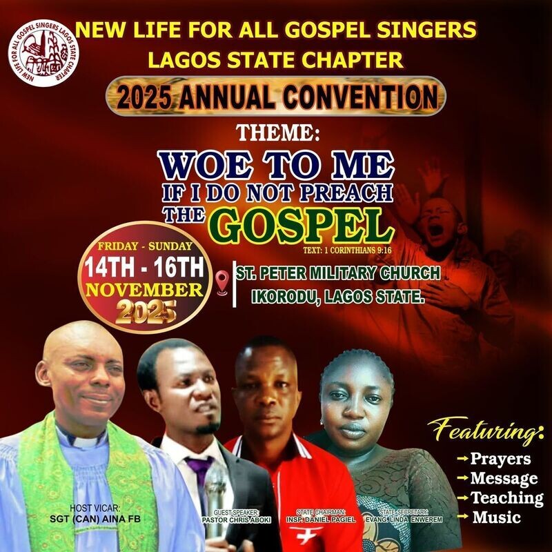 Lagos State New Life For All Gospel Singers 2025 Annual Convention