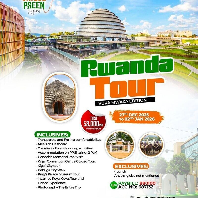 Rwanda Tour Vuka Mwaka Edition 27th Dec - 2nd Jan 2026