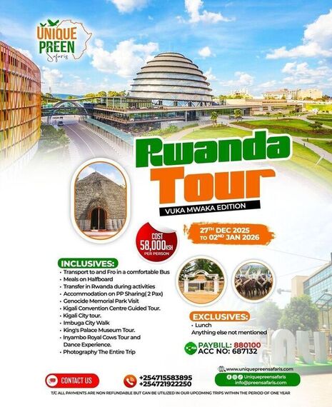 Rwanda Tour Vuka Mwaka Edition 27th Dec - 2nd Jan 2026