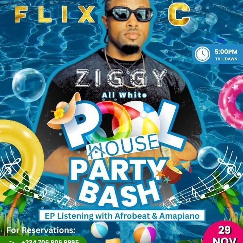 Ziggy all white pool,house party