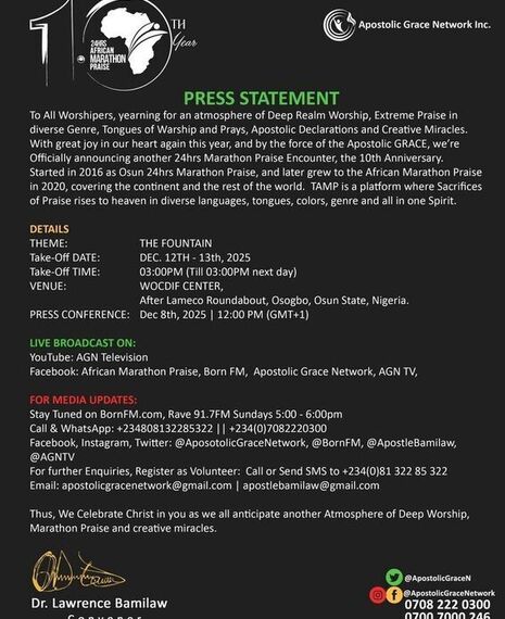 African 24hrs Marathon Praise @10